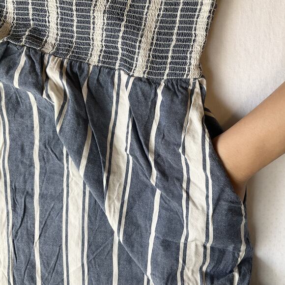 Old Navy Women Midi Dress M Blue Striped Sundress Sleeveless Cami Pockets - Picture 8 of 10